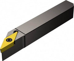 Sandvik Coromant - QS-SVABR/L, Right Hand Cut, 0° Lead Angle, 12mm Shank Height x 12mm Shank Width, Neutral Rake Indexable Turning Toolholder - 70mm OAL, VBMT 11 03 04, VBMT 221 Insert Compatibility, Series CoroTurn 107 - Americas Industrial Supply
