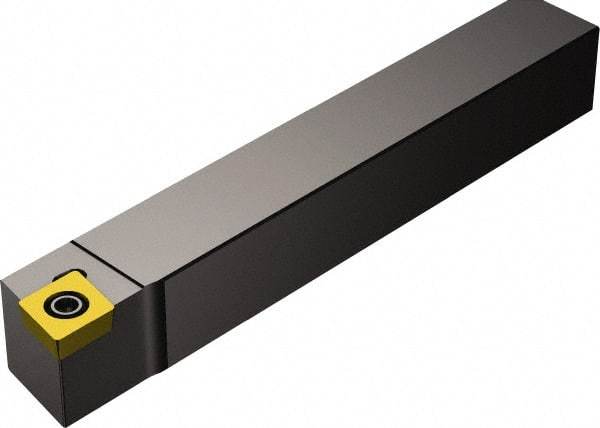 Sandvik Coromant - QS-SCACR/L, Right Hand Cut, 0° Lead Angle, 12mm Shank Height x 12mm Shank Width, Neutral Rake Indexable Turning Toolholder - 70mm OAL, CCMT 06 02 04, CCMT 2(1.5)1 Insert Compatibility, Series CoroTurn 107 - Americas Industrial Supply