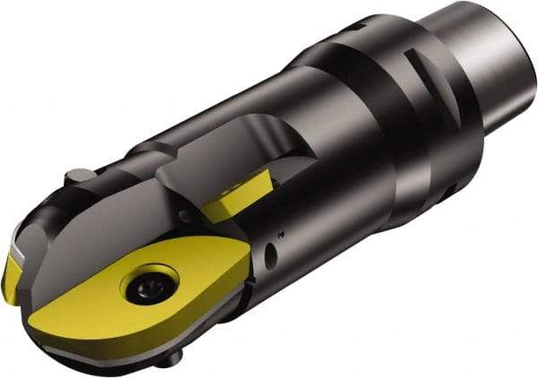 Sandvik Coromant - 30mm Cut Diam, 28.3mm Max Depth of Cut, 32mm Shank Diam, 89mm OAL, Indexable Ball Nose End Mill - 70mm Head Length, C3 Weldon Flat Shank, R216..Cx Toolholder - Americas Industrial Supply