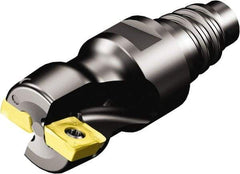 Sandvik Coromant - 3 Inserts, 32mm Cut Diam, 24.2mm Arbor Diam, 5.5mm Max Depth of Cut, Indexable Square-Shoulder Face Mill - 59mm High, 490R-08T308 Insert Compatibility, Through Coolant, Series CoroMill 490 - Americas Industrial Supply