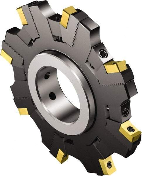 Sandvik Coromant - Arbor Hole Connection, 54.5mm Depth of Cut, 200mm Cutter Diam, 1.9685" Hole Diam, 12 Tooth Indexable Slotting Cutter - L331.52 Toolholder, L Insert, Left Hand Cutting Direction - Americas Industrial Supply