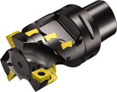 Sandvik Coromant - 3 Inserts, 54mm Cut Diam, 50mm Arbor Diam, 53mm Max Depth of Cut, Indexable Square-Shoulder Face Mill - 90° Lead Angle, 90mm High, 690-100508M-E-SL & 690-100510M-P-SL Insert Compatibility, Through Coolant, Series CoroMill 690 - Americas Industrial Supply
