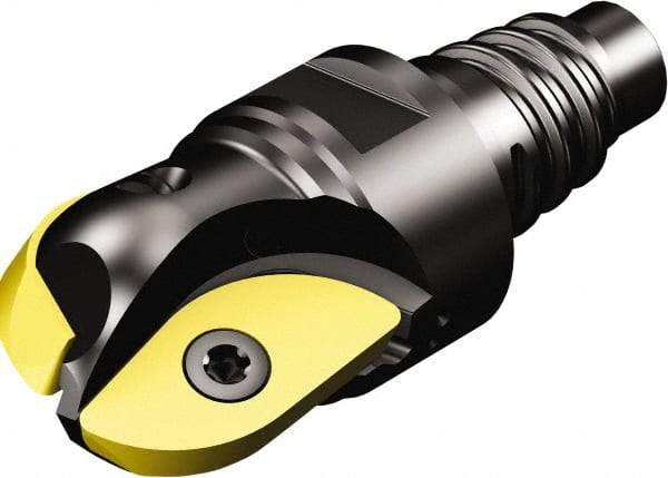 Sandvik Coromant - 3/8" Cut Diam, 0.31" Max Depth of Cut, 9.25mm Shank Diam, 1.2284" OAL, Indexable Ball Nose End Mill - 20mm Head Length, E10 Modular Connection, RA216.. EH Toolholder, RA216-10 02 Insert - Americas Industrial Supply