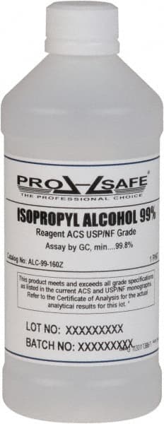 PRO-SAFE - 16 oz Isopropyl Alcohol Liquid - Comes in Bottle, 99% Isopropyl Alcohol - Americas Industrial Supply