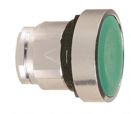 Schneider Electric - 22mm Mount Hole, Flush, Pushbutton Switch Only - Round, Green Pushbutton, Maintained (MA) - Americas Industrial Supply
