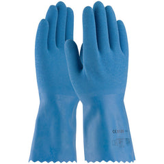 ‎55-1635/XL Coated Supported Gloves - Assurance - Latex Coating with Nylon Liner - Blue Latex Crinkle Grip - Exact Industrial Supply