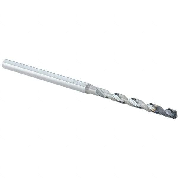 Walter-Titex - 2.4mm, 140° Point, Solid Carbide Micro Drill Bit - 67mm OAL, 28mm Flute Length, 3mm Shank Diam, Series A6489AMP - Americas Industrial Supply