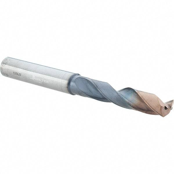 Walter-Titex - 7.3mm 140° Spiral Flute Solid Carbide Screw Machine Drill Bit - Double Coating Finish, Right Hand Cut, 41mm Flute Length, 79mm OAL, X-treme Plus Point, Straight Shank, Through Coolant - Americas Industrial Supply