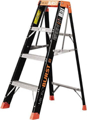 Little Giant Ladder - 3 Steps, 4' High, Type IAA Rating, Fiberglass Multi-Use Ladder - 375 Lb Load Capacity, 31" Base Width - Americas Industrial Supply