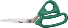 Clauss - 6" LOC, 9" OAL Stainless Steel Bent Shears - Rubber Offset Handle, For Paper, Fabric - Americas Industrial Supply