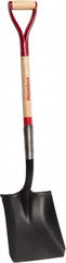 Razor-Back - 12" High x 9" Wide Square Steel Shovel - 30" Long Steel & Wood D-Grip Handle, Rolled - Americas Industrial Supply