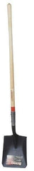 Razor-Back - 12" High x 9-1/2" Wide Square Steel Shovel - 48" Long Wood Straight Handle, Front Turned - Americas Industrial Supply