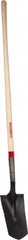 Razor-Back - 12" High x 5-3/4" Wide Tapered Steel Shovel - 48" Long Wood Straight Handle, Rolled - Americas Industrial Supply