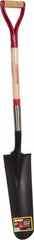 Razor-Back - 16" High x 6" Wide Tapered Steel Spade - 29" Long Wood D-Grip Handle, Front Turned - Americas Industrial Supply