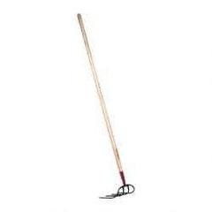 Razor-Back - Refuse Hook with 60" Straight Wood Handle - 4 Tines, 9" Tine Length - Americas Industrial Supply