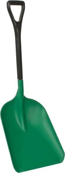 Remco - 14" High x 10-1/2" Wide Square Plastic Scoop - 38-1/2" Long Plastic D-Grip Handle - Americas Industrial Supply