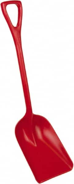 Remco - 14" High x 11" Wide Square Plastic Shovel - 38" Long Plastic D-Grip Handle - Americas Industrial Supply