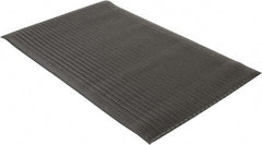 Wearwell - 5' Long x 3' Wide, Dry Environment, Anti-Fatigue Matting - Black, Vinyl with Vinyl Sponge Base, Rounded on 4 Sides - Americas Industrial Supply