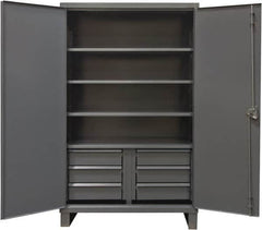 Durham - 4 Shelf Locking Storage Cabinet - Steel, 72" Wide x 24" Deep x 78" High, Gray - Americas Industrial Supply