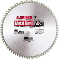 M.K. MORSE - 10" Diam, 5/8" Arbor Hole Diam, 72 Tooth Wet & Dry Cut Saw Blade - Steel, Standard Round Arbor - Americas Industrial Supply