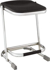 NPS - 22 Inch High, Stationary Fixed Height Stool - 16-1/4 Inch Deep x 16-3/4 Inch Wide, Plastic Seat, Black and Chrome - Americas Industrial Supply