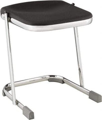 NPS - 18 Inch High, Stationary Fixed Height Stool - 16-1/4 Inch Deep x 16-3/4 Inch Wide, Plastic Seat, Black and Chrome - Americas Industrial Supply