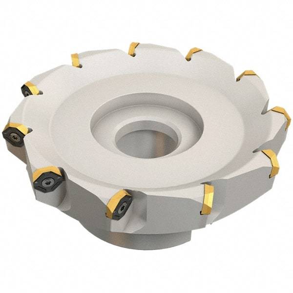 Iscar - 89.4mm Cut Diam, 27mm Arbor Hole, 4.6mm Max Depth of Cut, 50° Indexable Chamfer & Angle Face Mill - 6 Inserts, IQ845 SYHU 07.. Insert, Right Hand Cut, Through Coolant, Series DoveIQMill - Americas Industrial Supply