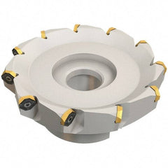 Iscar - 89.4mm Cut Diam, 27mm Arbor Hole, 4.6mm Max Depth of Cut, 50° Indexable Chamfer & Angle Face Mill - 6 Inserts, IQ845 SYHU 07.. Insert, Right Hand Cut, Through Coolant, Series DoveIQMill - Americas Industrial Supply