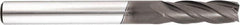 Niagara Cutter - 8mm, 20mm LOC, 8mm Shank Diam, 64mm OAL, 4 Flute, Solid Carbide Square End Mill - Single End, Diamond Finish, Spiral Flute, 30° Helix, Centercutting, Right Hand Cut, Right Hand Flute, Series DIA430M - Americas Industrial Supply