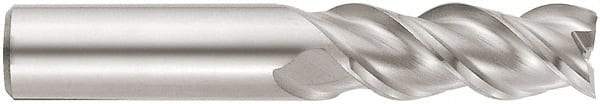 Niagara Cutter - 3/4", 4" LOC, 3/4" Shank Diam, 6-1/2" OAL, 3 Flute, Solid Carbide Square End Mill - Single End, Uncoated, Spiral Flute, 45° Helix, Centercutting, Right Hand Cut, Right Hand Flute, Series A345 - Americas Industrial Supply