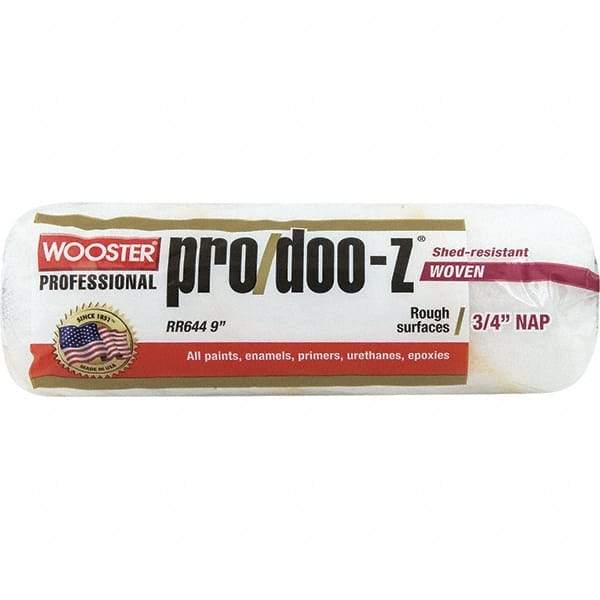 Wooster Brush - 3/4" Nap, 9" Wide Paint General Purpose Roller Cover - Smooth Texture, Fabric - Americas Industrial Supply