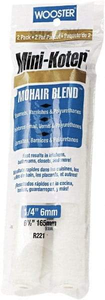 Wooster Brush - 1/4" Nap, 6-1/2" Wide Paint General Purpose Roller Cover - Very Smooth Texture, Fabric - Americas Industrial Supply