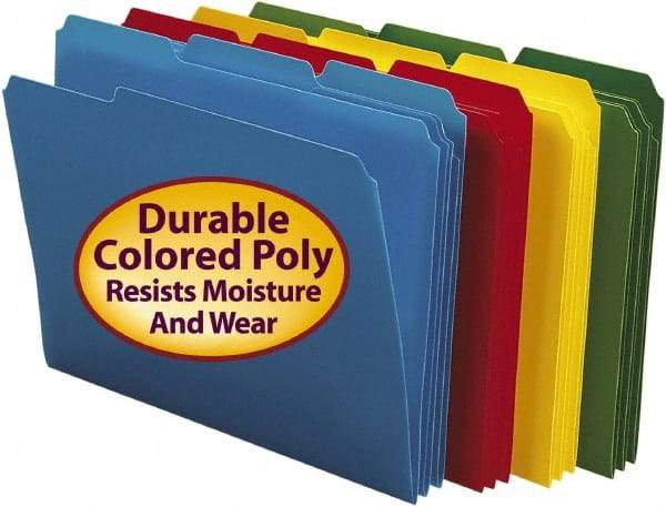 SMEAD - 8-1/2 x 11", Letter Size, Assorted Colors, File Folders with Top Tab - Assorted Tab Cut Location - Americas Industrial Supply