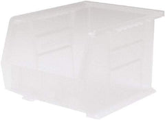 Akro-Mils - 50 Lb. Load Capacity, 10-3/4" Deep, Clear Polymer Hopper Stacking Bin - 7" High x 8-1/4" Wide x 10-3/4" Long - Americas Industrial Supply