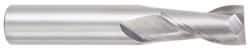 OSG - 5/8", 1-1/4" LOC, 5/8" Shank Diam, 3-1/2" OAL, 2 Flute, Solid Carbide Square End Mill - Single End, TiCN Finish, Spiral Flute, 30° Helix, Centercutting, Right Hand Cut, Right Hand Flute, Series 402 - Americas Industrial Supply