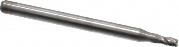 OSG - 2mm, 4mm LOC, 3mm Shank Diam, 39mm OAL, 4 Flute, Solid Carbide Square End Mill - Single End, Uncoated, Spiral Flute, 30° Helix, Centercutting, Right Hand Cut, Right Hand Flute, Series 414 - Americas Industrial Supply