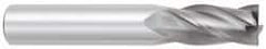 OSG - 3/8", 1" LOC, 3/8" Shank Diam, 4" OAL, 4 Flute, Solid Carbide Square End Mill - Single End, TiCN Finish, Spiral Flute, 30° Helix, Centercutting, Right Hand Cut, Right Hand Flute, Series 484 - Americas Industrial Supply