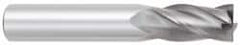 OSG - 25mm, 38mm LOC, 25mm Shank Diam, 102mm OAL, 4 Flute, Solid Carbide Square End Mill - Americas Industrial Supply