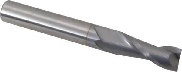 OSG - 5/16", 13/16" LOC, 5/16" Shank Diam, 2-1/2" OAL, 2 Flute, Solid Carbide Square End Mill - Single End, TiCN Finish, Spiral Flute, 30° Helix, Centercutting, Right Hand Cut, Right Hand Flute, Series 402 - Americas Industrial Supply