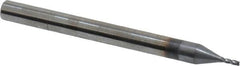OSG - 1/32", 5/64" LOC, 1/8" Shank Diam, 1-1/2" OAL, 4 Flute, Solid Carbide Square End Mill - Single End, TiCN Finish, Spiral Flute, 30° Helix, Centercutting, Right Hand Cut, Right Hand Flute, Series 414 - Americas Industrial Supply