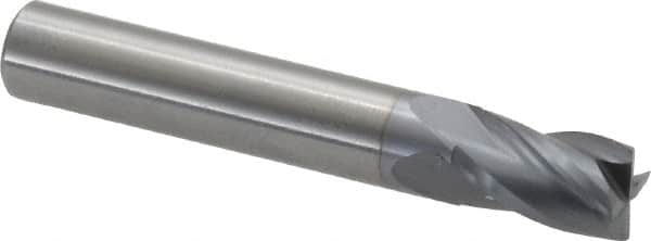 OSG - 5/16", 1/2" LOC, 5/16" Shank Diam, 2" OAL, 4 Flute, Solid Carbide Square End Mill - Single End, TiCN Finish, Spiral Flute, 30° Helix, Centercutting, Right Hand Cut, Right Hand Flute, Series 414 - Americas Industrial Supply