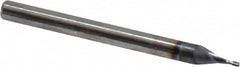 OSG - 1/32", 5/64" LOC, 1/8" Shank Diam, 1-1/2" OAL, 2 Flute, Solid Carbide Square End Mill - Single End, TiAlN Finish, Spiral Flute, 30° Helix, Centercutting, Right Hand Cut, Right Hand Flute, Series 412 - Americas Industrial Supply