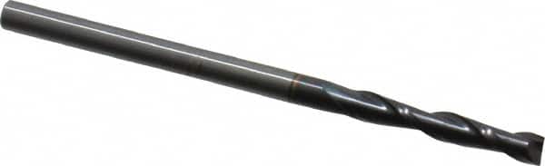 OSG - 1/8", 3/4" LOC, 1/8" Shank Diam, 2-1/4" OAL, 2 Flute, Solid Carbide Square End Mill - Single End, TiAlN Finish, Spiral Flute, 30° Helix, Centercutting, Right Hand Cut, Right Hand Flute, Series 462 - Americas Industrial Supply