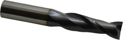 OSG - 3/4", 2-1/4" LOC, 3/4" Shank Diam, 5" OAL, 2 Flute, Solid Carbide Square End Mill - Single End, TiAlN Finish, Spiral Flute, 30° Helix, Centercutting, Right Hand Cut, Right Hand Flute, Series 462 - Americas Industrial Supply