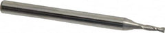 OSG - 1.4mm, 0.171" LOC, 1/8" Shank Diam, 1-1/2" OAL, 2 Flute, Solid Carbide Square End Mill - Single End, Uncoated, Spiral Flute, 30° Helix, Centercutting, Right Hand Cut, Right Hand Flute, Series 492 - Americas Industrial Supply