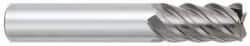 OSG - 3/4", 1" LOC, 3/4" Shank Diam, 3" OAL, 5 Flute, Solid Carbide Square End Mill - Single End, Uncoated, Spiral Flute, 45° Helix, Centercutting, Right Hand Cut, Right Hand Flute, Series 455C - Americas Industrial Supply