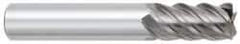 OSG - 3/4", 1" LOC, 3/4" Shank Diam, 3" OAL, 5 Flute, Solid Carbide Square End Mill - Single End, Uncoated, Spiral Flute, 45° Helix, Centercutting, Right Hand Cut, Right Hand Flute, Series 455C - Americas Industrial Supply