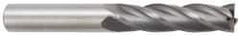 OSG - 5/8", 2-1/4" LOC, 5/8" Shank Diam, 5" OAL, 4 Flute, Solid Carbide Square End Mill - Single End, TiCN Finish, Spiral Flute, 30° Helix, Centercutting, Right Hand Cut, Right Hand Flute, Series 464 - Americas Industrial Supply