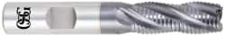OSG - 1-1/4" Diam, Fine Pitch, 4" LOC, 6 Flute Cobalt Roughing Square End Mill - TiCN Finish, 6-1/2" OAL, 1-1/4" Shank Diam, Single End, 30° Helix - Americas Industrial Supply