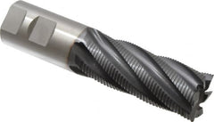OSG - 1-1/4" Diam, Fine Pitch, 3" LOC, 6 Flute Cobalt Roughing Square End Mill - TiCN Finish, 5-1/2" OAL, 1-1/4" Shank Diam, Single End, 30° Helix - Americas Industrial Supply